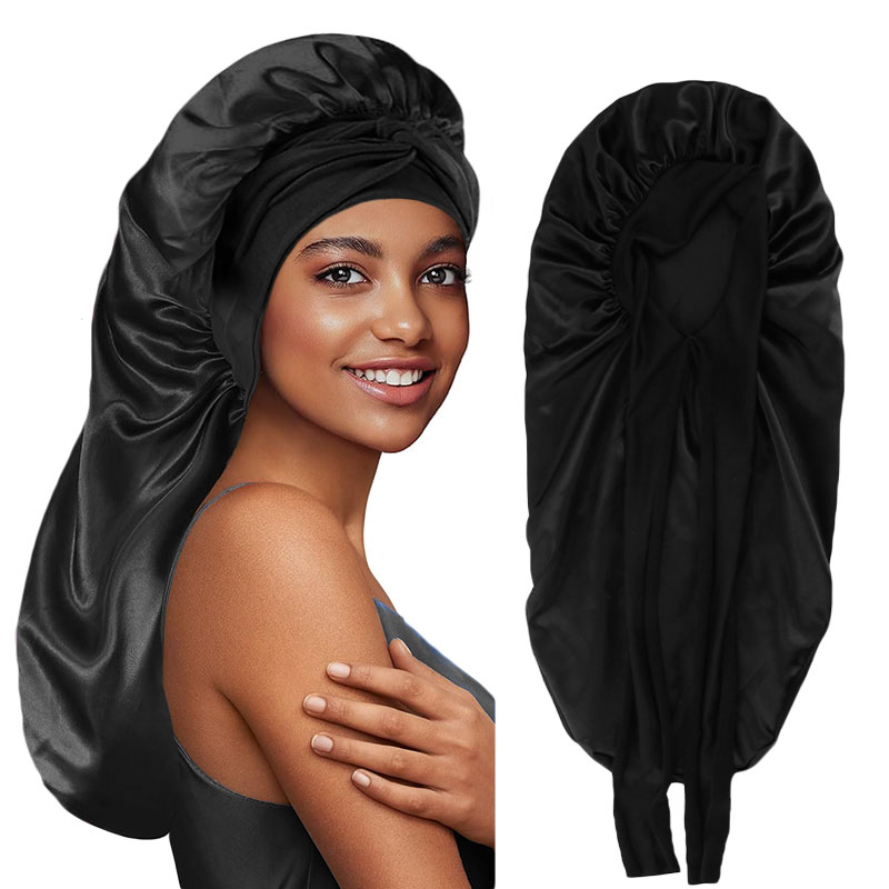 Satin Hair Bonnet - Bonnet tressé à nœud papillon de