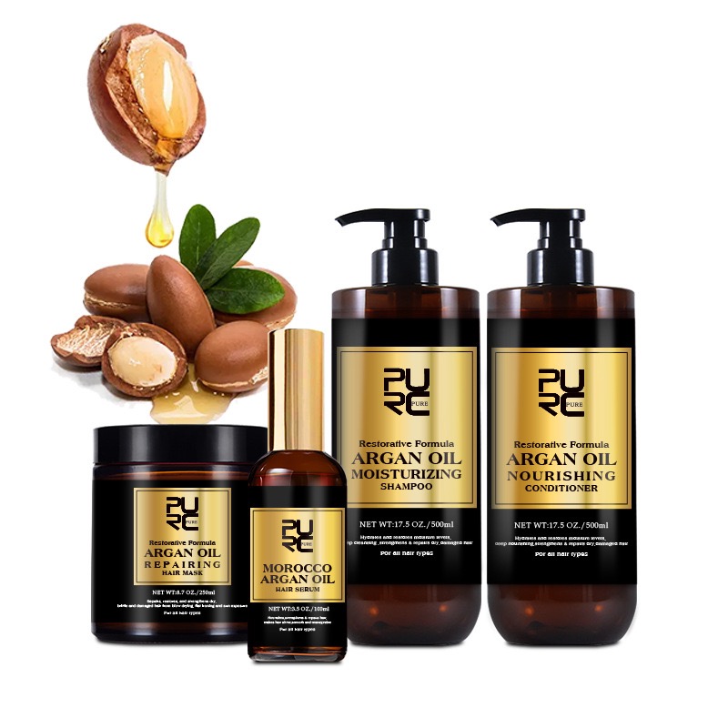 Hair Care Or Haircare - Shampoing à l'huile d'argan marocain, après-shampooing,