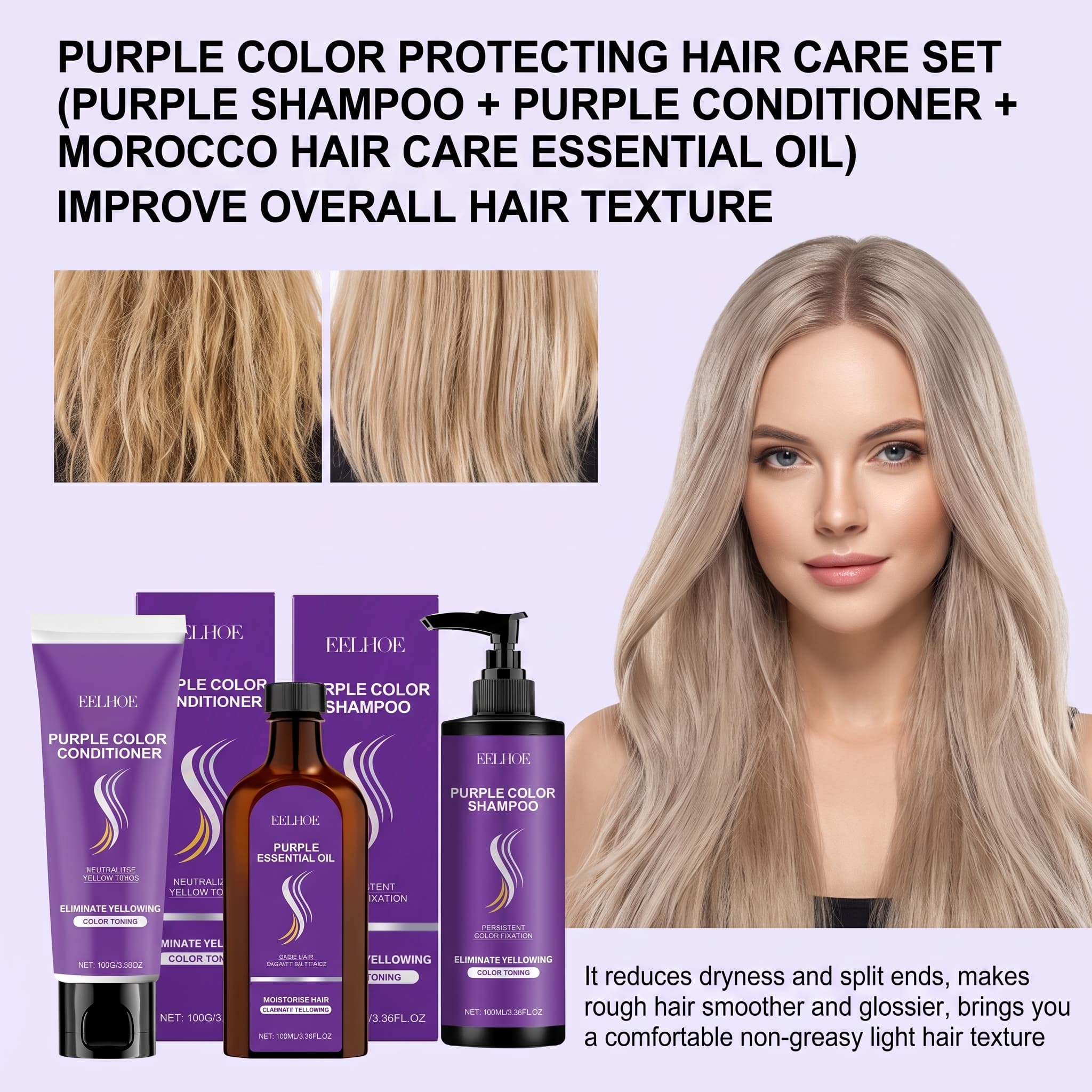 Ensemble shampoing violet avec - Hair Care Hair Serum avis et prix