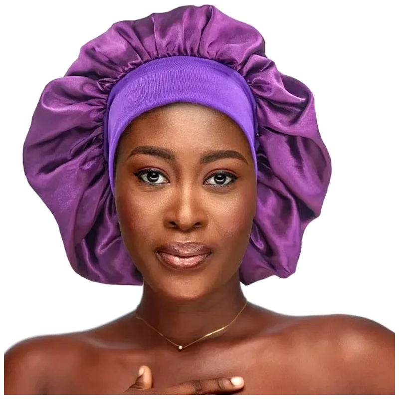 Bonnet de nuit en satin violet - Satin Hair Bonnet avis et prix